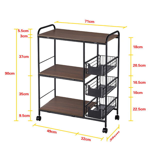 Multifunction 4 Tire Large Carbon Steel and Wooden