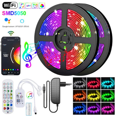 Rgb 5050 Led Strip Lights for Bedroom Bluetooth
